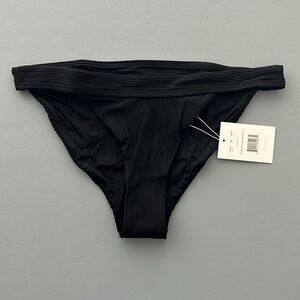NWT Andie Swim THE BANDED CHEEKY RIB BOTTOM in Ribbed Black Size M